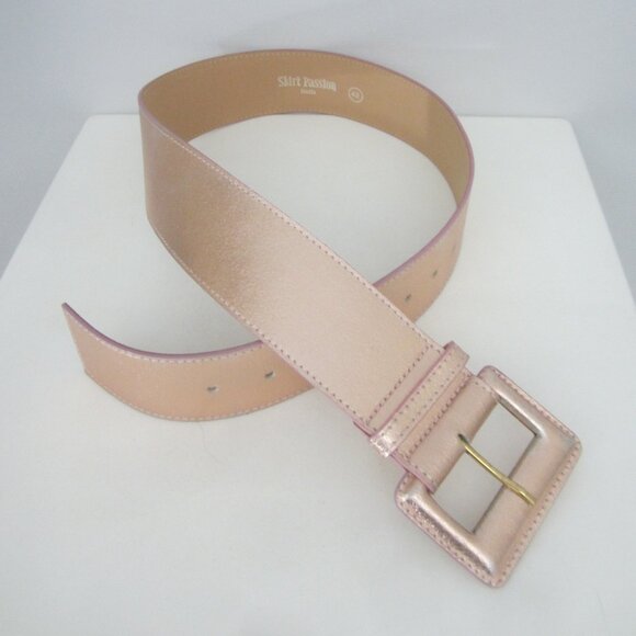 New Shirt Passion Italia Womens S Rose Gold Pink Leather Belt Waist 28\